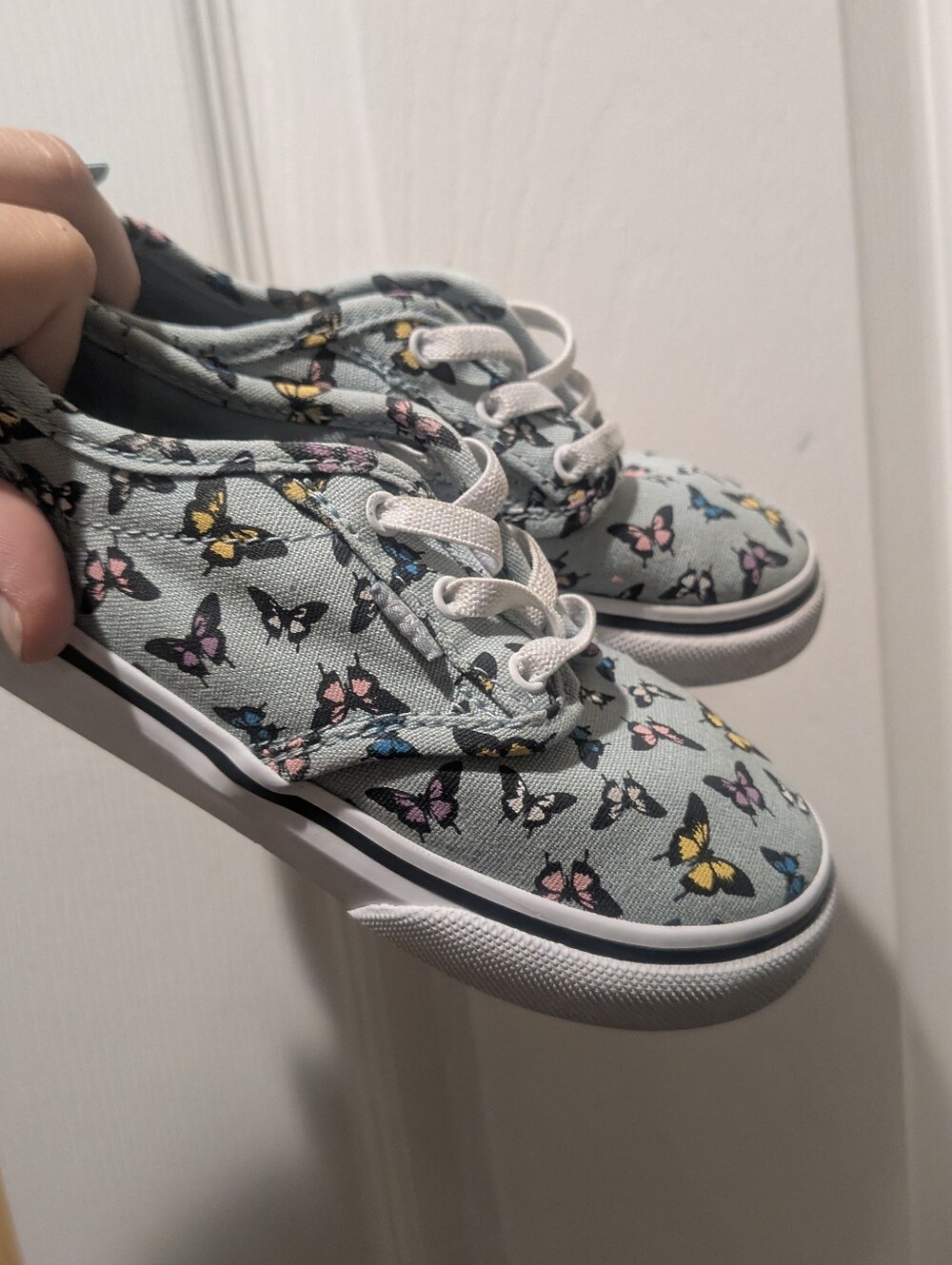 Vans Butterfly Print Kids Sneakers - Light Blue Y2K